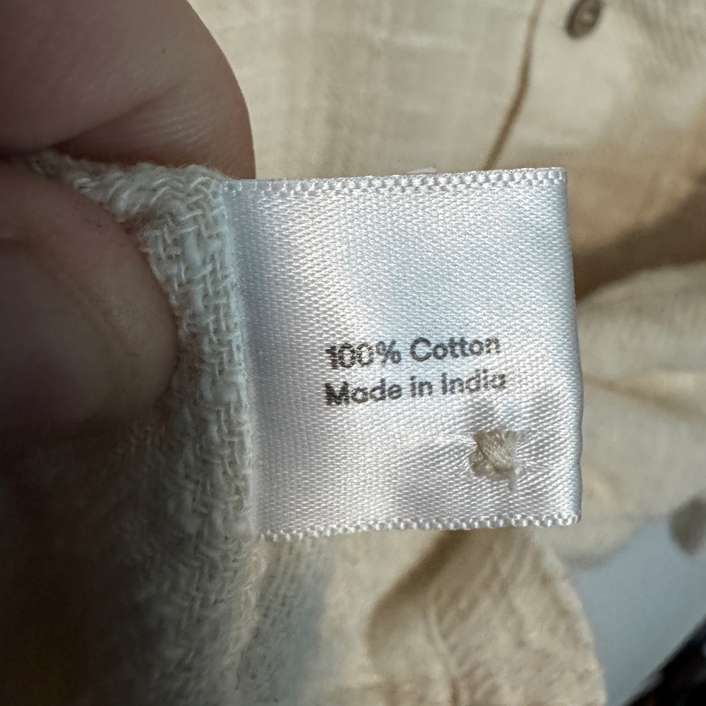 3sixteen Vacation Shirt Mens Medium Cream Textured Cotton Gauze Short Sleeve - Picture 7 of 10